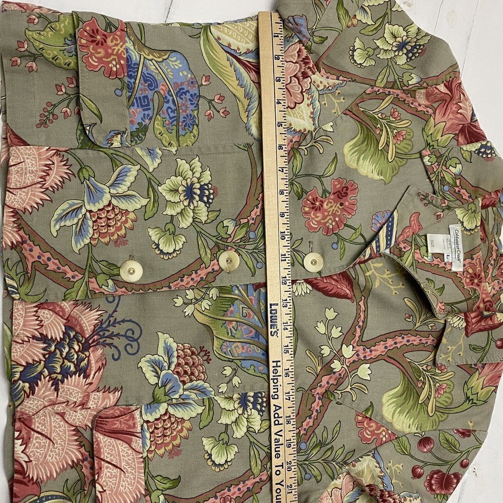 Women's Coldwater Creek Multicolor Floral Jacket Large  Button Boho USA Heavy - Picture 6 of 13